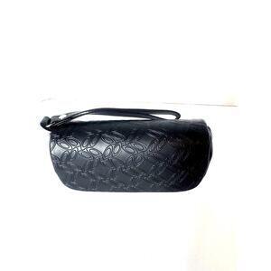 Black Oakley Logo Sunglasses Faux Leather Soft Zipper Case W/Wristlet Loop